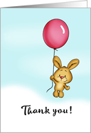 Thank you Card - Cute Bunny with Balloon! card