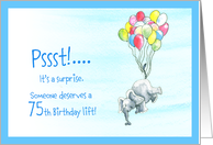 75th birthday surprise party invitation card