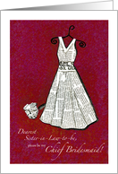 Dearest Sister in Law to be, Chief Bridesmaid! - red - Newspaper card