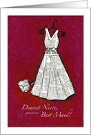Dearest Niece, Best Maid! - red - Newspaper card