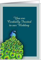 Wedding Invitation-Peacock-Dark Teal card