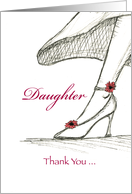 Daughter - Thank you for being my Bridesmaid, Sketch High heel card