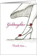 Goddaughter - Thank you for being my Bridesmaid, Sketch High heel card