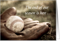 Invitation End of Baseball Season, Baseball and Mitt card