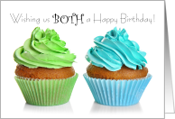 Shared, Cupcake Birthday for BOTH of US card