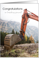 Congratulations, Breaking Ground, Tractor Digging card