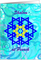 Shalom at Pesach, Star of David card