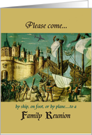 Invitation, family reunion, humorous, castle, ships card