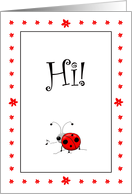 Ladybug, Music Note, Cute Cartoon, Hi, Hello Note Card