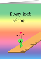 Love You, Cute Inch Worm Card