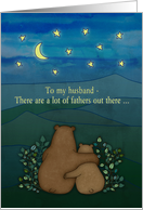 Happy Father’s Day for Husband with Moon Stars and Bears card