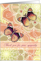 Thank You for Your Sympathy with Butterflies in Soft Neutral Colors card