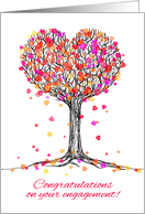 Congratulations on Your Engagement with Cute Heart Tree with Leaves card