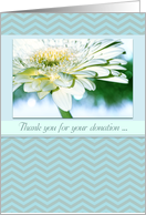 Thank You for Your Donation with White Daisy and Chevron Pattern card