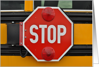 Stop Sign on School Bus for Smoking or Addiction card