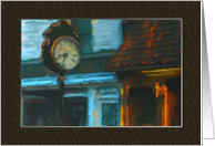 Main Street Clock Painting Missing You Card