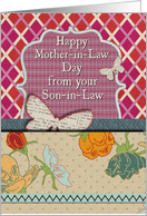 Happy Mother-in-Law Day From Son in Law Flowers and Butterflies card