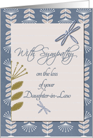 Sympathy Loss of Daughter-in-Law Dragonflies and Flowers card
