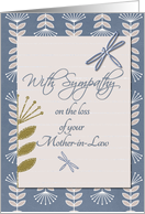 Sympathy Loss of Mother-in-Law Dragonflies and Flowers card