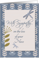 Sympathy Loss of Niece Dragonflies and Flowers card