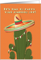 Cinco de Mayo Party Invitation Cactus Wearing a Sombrero card