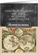 Academic Achievement Congratulations Homeschool Map Chalkboard Look card