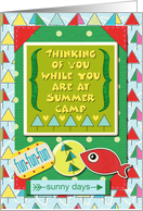 Thinking of You at Summer Camp Fish and Stylized Trees card