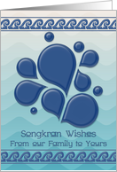 Songkran Thai New Year Wishes From Our Family to Yours Water Drops card