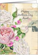 Happy Mother’s Day Aunt Vintage Look Flowers and Paper Collage card