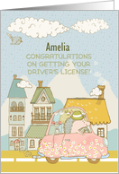 Congratulations on Getting Driver’s License Custom Name City Scene card