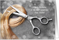 Happy Birthday to Wonderful Hair Stylist card