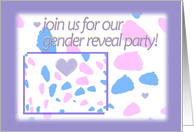 A Gender Reveal Party Invitation card