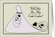 Will You Be My Cake Cutter? Invitation Pink Dress Hearts card