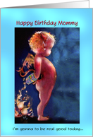 Happy Birthday Mommy,Whimsical Devil Art card