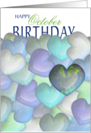 Rendered Opal Hearts October Birthday card