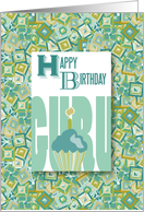 Cupcake For Guru Happy Birthday card