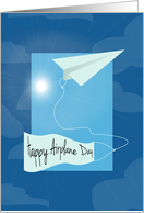 Paper Airplane Happy Airplane Day card