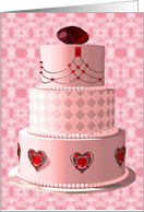 Jeweled Three Tiered Wedding Cake Cutter card