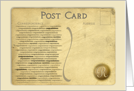 Post Card Congratulations Monogram R card