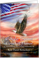 Eagle Scout Court of Honor Invitation, Flag & Eagle, Custom Front card