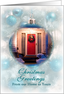 Merry Christmas From our Home to Yours Photo Card Aqua Ornaments card
