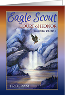 Program, Eagle Scout Court of Honor, Waterfall and Eagle Custom Front card