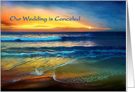 Wedding Canceled, Sunset at Beach, Apology for Cancellation card