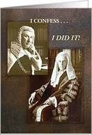 I Did it! I Passed the Bar Exam, Vintage Photos of Barristers in Wigs card