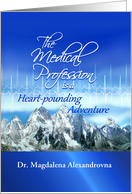 Happy Doctors’ Day Thanks, Heartbeat & Mountains Custom Name card