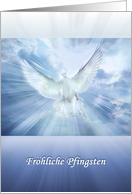 Frohliche Pfingsten, Happy Pentecost Dove in German, Pfingsten card