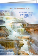 To Son on Father’s Day, Mammoth Hot Springs in Yellowstone Park card
