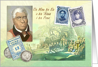 King Kamehameha Day Collage with Hawaiian Stamps & Motto card
