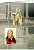 King Kamehameha Day Statue and Portrait of Hawaii’s Great King card