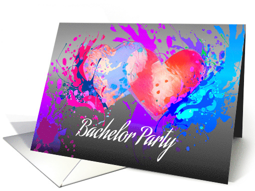 Paintball Bachelor Party Invitation with Two Hearts Paint... (1825954)